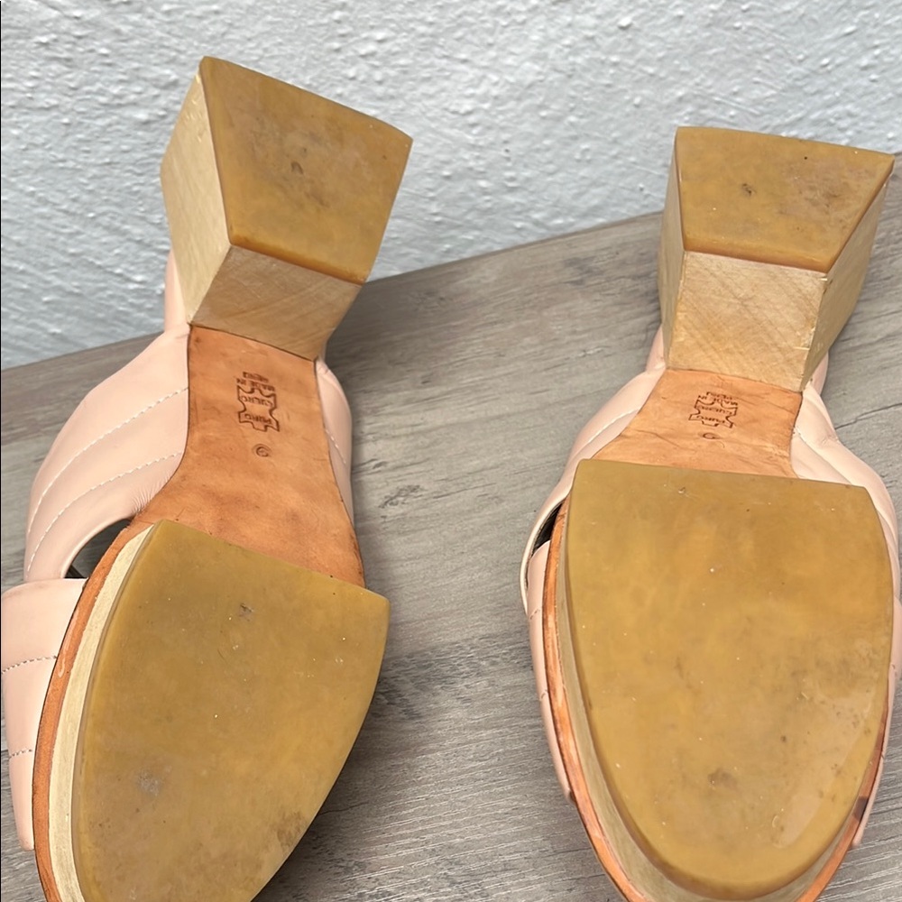 Beklina Pink Mules with Crisscross Straps - Picture 3 of 10